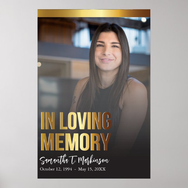 Modernes Foto- und Beerdigungsprogramm Poster (Vorne)