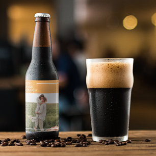 Modernes Foto und ein gutes Erntedankfest Bierflaschenetikett