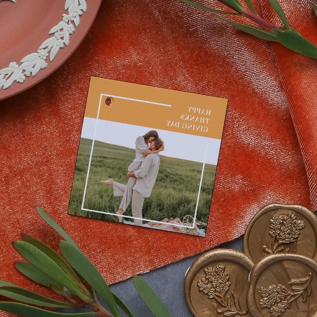 Modernes Foto und ein gutes Erntedankfest Geschenkanhänger (Von Creator hochgeladen)