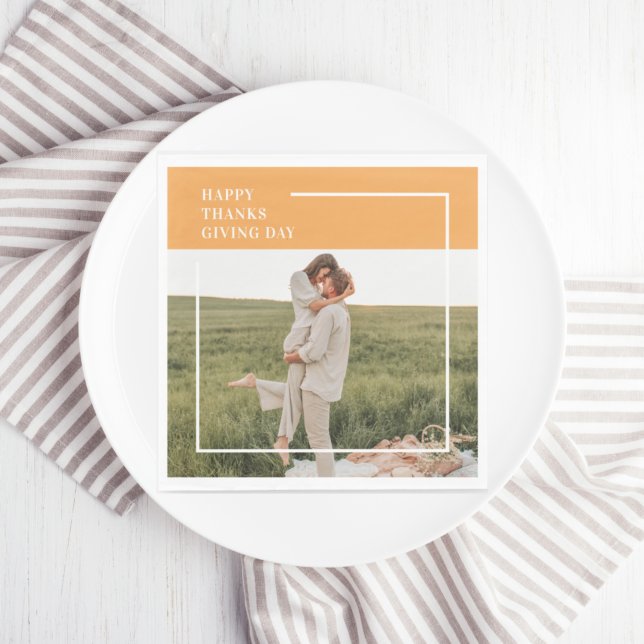 Modernes Foto und ein gutes Erntedankfest Serviette (Von Creator hochgeladen)