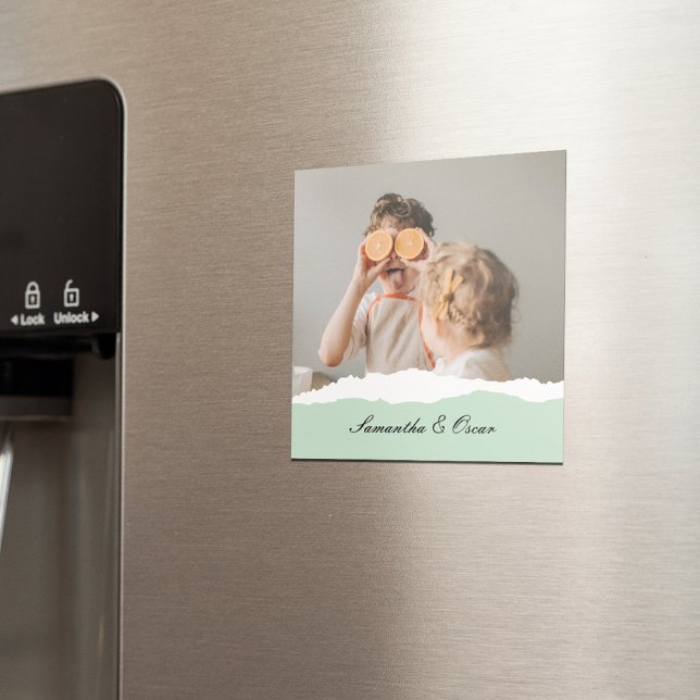 Modernes Foto und Personalisierter Name Minze Gesc Magnet (Von Creator hochgeladen)