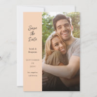 Modernes Foto und Seite Save the Date - Peach