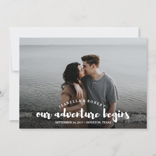 Modernes Foto unser Abenteuer personalisiert (Vorderseite)