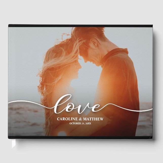 Modernes Foto Wedding Gästebuch (Vorderseite)