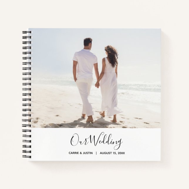 Modernes Foto Wedding Gästebuch Notizbuch (Vorderseite)