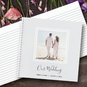 Modernes Foto Wedding Gästebuch Notizbuch