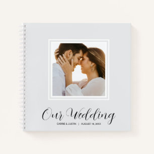 Modernes Foto Wedding Spiral Gästebuch Notizbuch