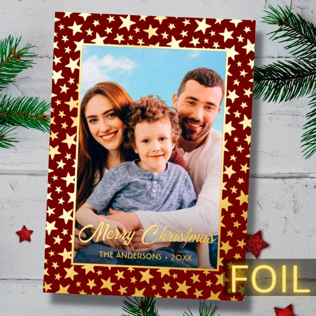 Modernes Foto Weihnachten Folien Feiertagskarte (Von Creator hochgeladen)
