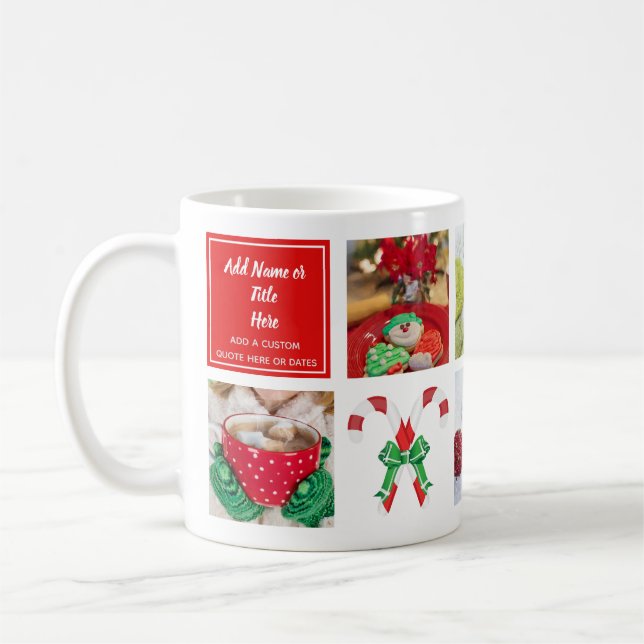 Modernes Foto Weihnachtsgeschenk mit Vorlagen Kaffeetasse (Links)