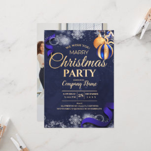 Modernes Foto Weihnachtsunternehmen Party Einladun Einladung
