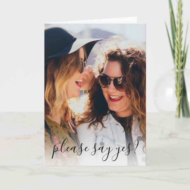 Modernes Foto | Werden Sie meine Bridesmaid sein? Einladung (Vorderseite)