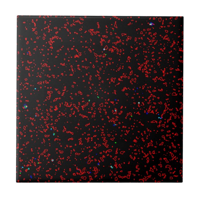 Modernes Fraktal Art Black Red Patterns Stilvoll C Fliese (Vorderseite)