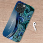 Modernes Fraktal Blauer handgeschriebener Name Case-Mate iPhone Hülle<br><div class="desc">Dieses Design ist auch auf anderen Telefonmodellen erhältlich. Wählen Sie Gerätetyp aus, um andere iPhone-, Samsung Galaxy- oder Google-Hüllen zu sehen. Einige Stile können geändert werden, indem Sie Style auswählen, wenn dies eine Option ist. Dieses Design kann in dem Bereich personalisiert werden, der durch das Ändern des Fotos und/oder Textes...</div>