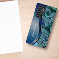 Modernes Fraktal Blauer handgeschriebener Name