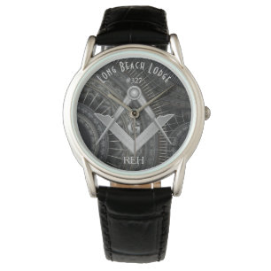 Modernes Fraktal Masonic Mit Monogramm Watch Armbanduhr