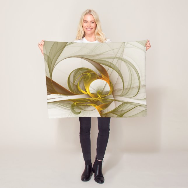 Modernes Fraktal mit Abstrakten Wertvollen Metallf Fleecedecke (Beispiel)