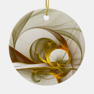 Modernes Fraktal mit Abstrakten Wertvollen Metallf Keramik Ornament