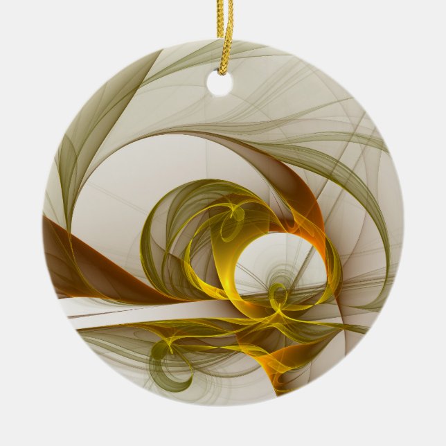 Modernes Fraktal mit Abstrakten Wertvollen Metallf Keramik Ornament (Vorne)
