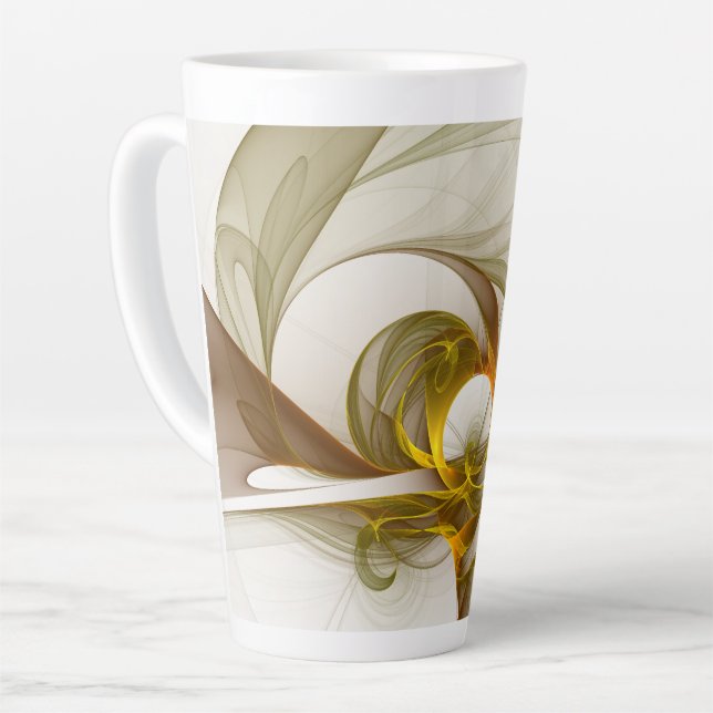 Modernes Fraktal mit Abstrakten Wertvollen Metallf Milchtasse (Linke Ecke)