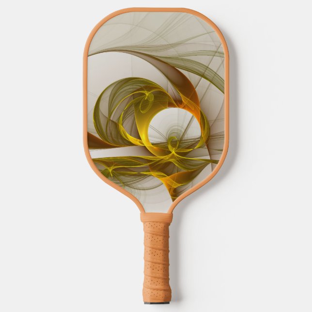 Modernes Fraktal mit Abstrakten Wertvollen Metallf Pickleball Schläger (Vorderseite)