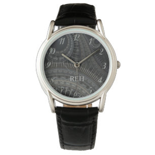 Modernes Fraktal Mit Monogramm Watch Armbanduhr