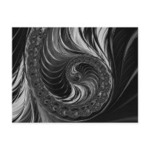 Modernes Fraktal Schwarz-weiß Nautilus Golden Rati