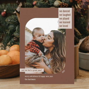 Modernes Frame Year Review 1 Foto Weihnachtsruhe Feiertagskarte
