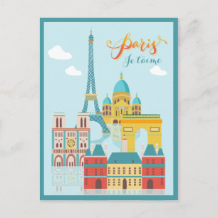 Modernes Frankreich Paris je t'aime Eiffel Tower T Postkarte