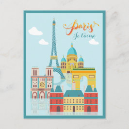 Modernes Frankreich Paris je t'aime Eiffel Tower T Postkarte