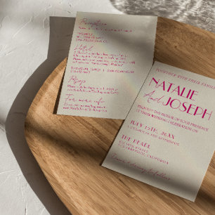 Modernes französisches Retro auf einer Hochzeit Einladung