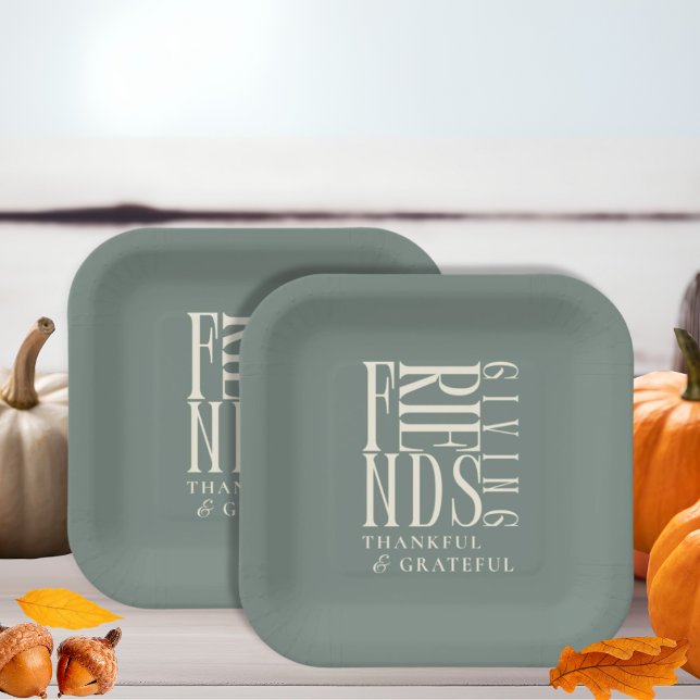 Modernes Friendsgiving-Dinner Pappteller (Von Creator hochgeladen)