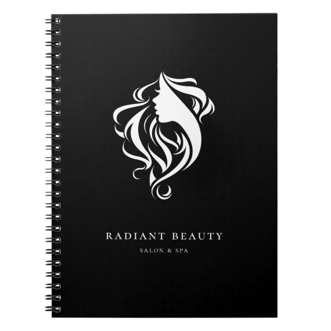 Modernes Friseursalon Feminine Silhouette Logo Notizblock (Vorderseite)