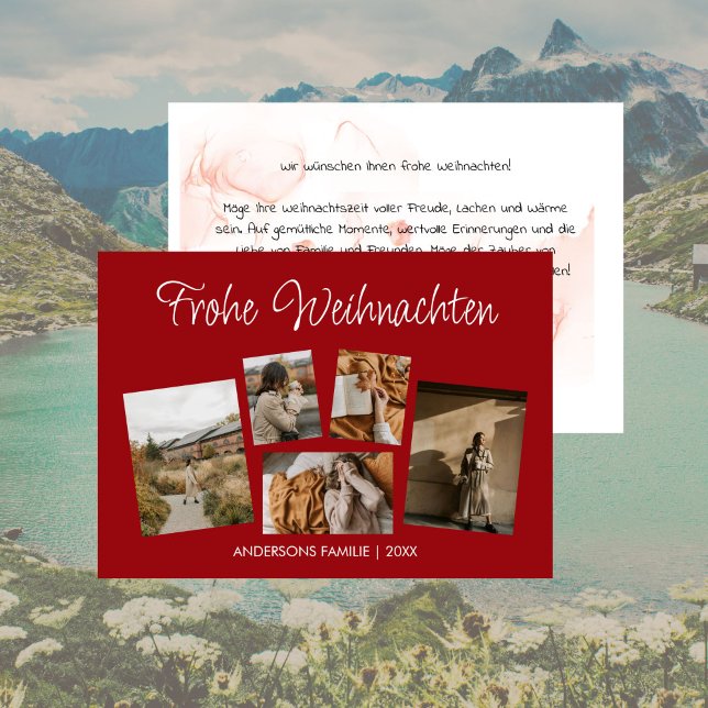 Modernes Frohe Weihnachten Fotocollage Feiertagspo (Modernes Frohe Weihnachten Fotocollage Feiertagspo Holiday Card)