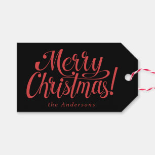Modernes Frohe Weihnachten Geschenkanhänger