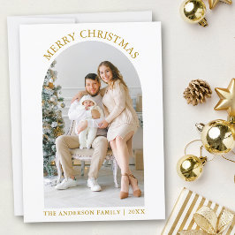 Modernes frohes Weihnachts-Foto Arch Gold Feiertagskarte
