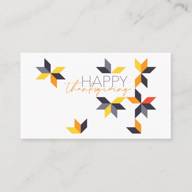 Modernes, fröhliches Design von Happy Thanksgiving Platzkarte (Vorderseite)