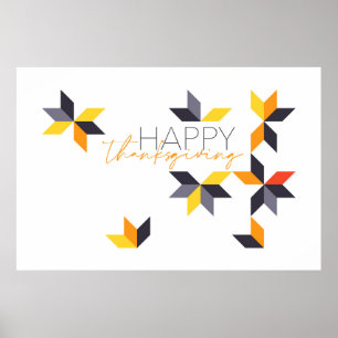 Modernes, fröhliches Design von Happy Thanksgiving Poster