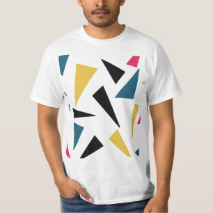 Modernes, fröhliches, lustiges, lebendiges geometr T-Shirt