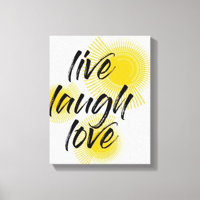 Modernes, fröhliches, trendiges Design Live Lagh L Leinwanddruck (Vorderseite)