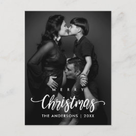 Modernes fröhliches Weihnachts-Foto Postkarte