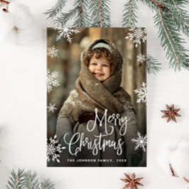 Modernes fröhliches Weihnachts-FOTO QR-Code Feiertagskarte