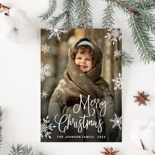 Modernes fröhliches Weihnachtsfest FOTO Gruß Postkarte (Von Creator hochgeladen)