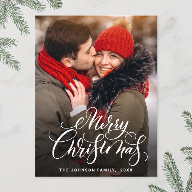 Modernes fröhliches Weihnachtsfest FOTO Gruß Postkarte (Von Creator hochgeladen)