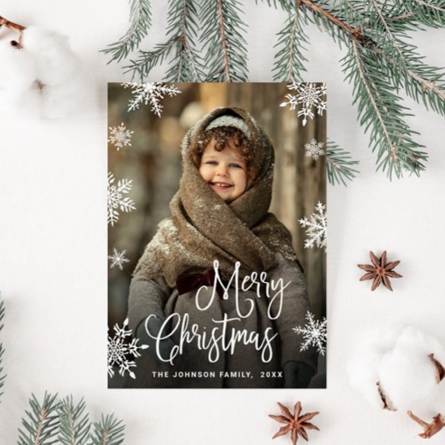 Modernes fröhliches Weihnachtsfest FOTO Gruß Postkarte (Von Creator hochgeladen)