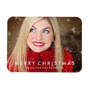 Modernes fröhliches Weihnachtsfest-Foto Magnet