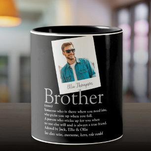 Modernes Fun Brother Definition Foto Zweifarbige Tasse