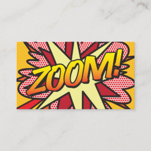 Modernes Fun Typografisches Comic Buch ZOOM Visitenkarte