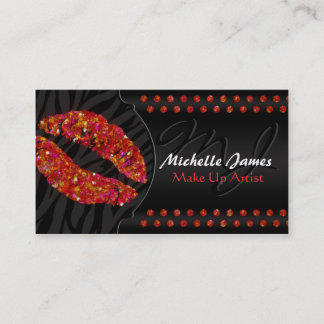 Modernes funkelndes Zebra-Monogramm bilden Visitenkarte