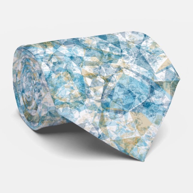 Modernes Funky Cool Retro Polygon Mosaikmuster Krawatte (Gerollt)