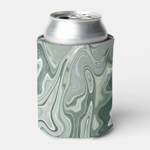Modernes Funky Green Marble Swirl Muster Dosenkühler